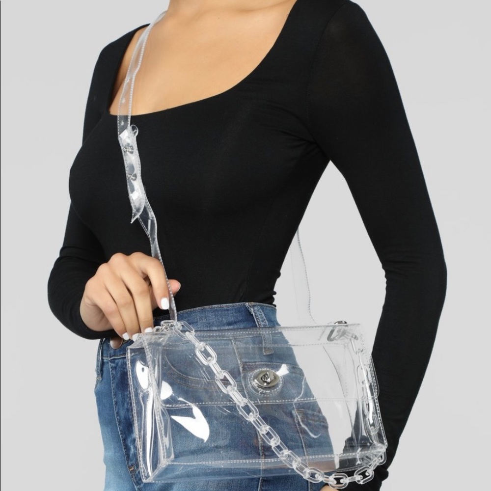 NWT fashion nova clear plastic crossbody bag